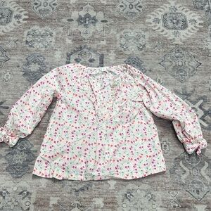 Crewcuts girls cherry print sz 8 Floral Kids Blouse - Pink and White